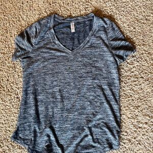 Athleta Gray V-Neck Women's Top